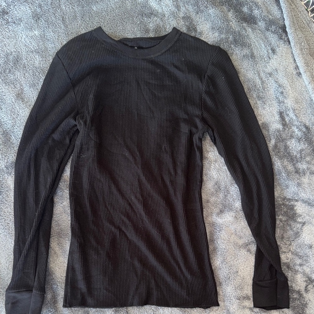 Fruit of the Loom Black Fitted Long Sleeve Hoodie